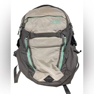 The North Face Women's Surge Laptop Backpack Light Gray Teal